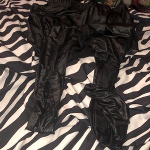 leather black leggings